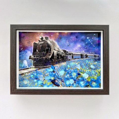 〈銀河鉄道の夜・りんどうの花〉天然石アート