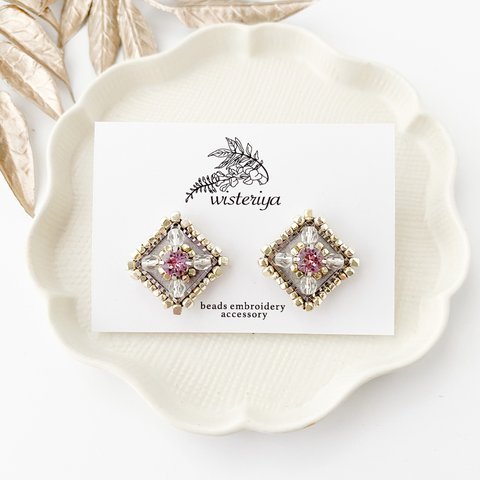 birthday earring < February-silver-SQ >