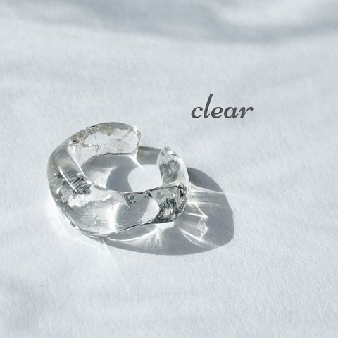 シーグラスイヤーカフ／clear／レジン　アクセサリー　クリア