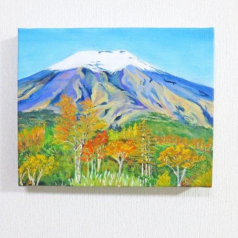 ミニ油絵富士山シリーズ（深秋富士）