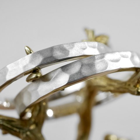 『ƚsuchᎥɱe』槌目の結婚指輪 スタンダードモデル ペアリング 2本セット ( プラチナ or ゴールド )( ナチュラルマット仕上げ ) 結婚指輪のオーロ