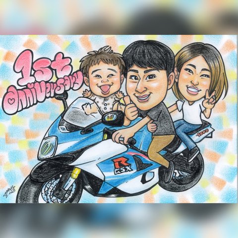 似顔絵オーダー♫  家族や大切な方へ記念日プレゼント♡ 還暦　古希　喜寿祝い　結婚式　ウェルカムボード　誕生日　出産祝いなどありがとうの気持ちを込めて💕✨