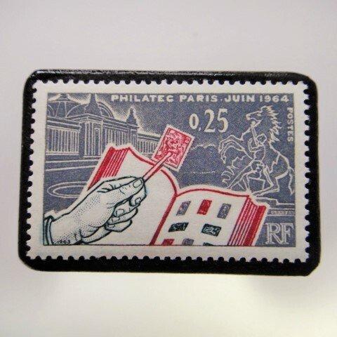 フランス　切手ブローチ3861