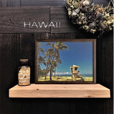 【送料無料】南国の風景☆HAWAII　No.576   フレーム付    A4サイズ