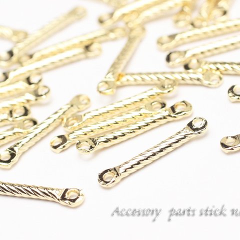 【30個】15×1.5ｍｍ*斜め筋模様《スティック-10》金色