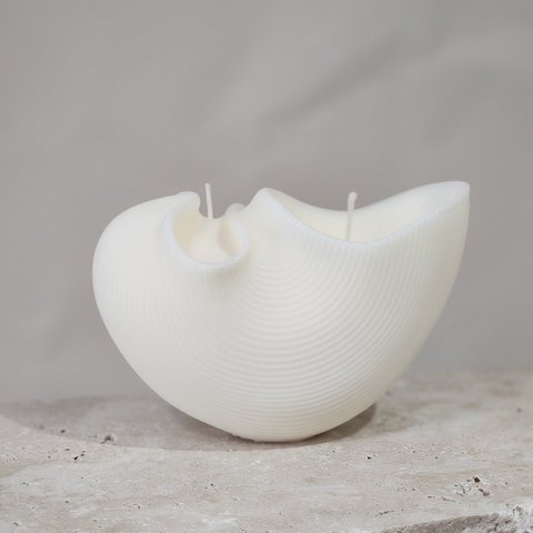 Ribbed Conch Shell Candle