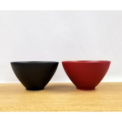 SoliD.Bowl Thorn-ソーン- ボウルペアセット BK×RD【箱入り】【木製】【北欧】 汁椀 お椀