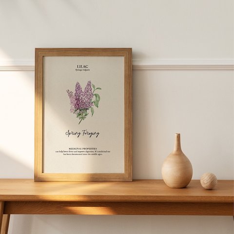 キッチンポスター　/ i0605 / 春のハーブや花 ボタニカル　インテリアポスター