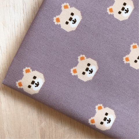 【オックス50×50】Bear・グレイッシュパープル	