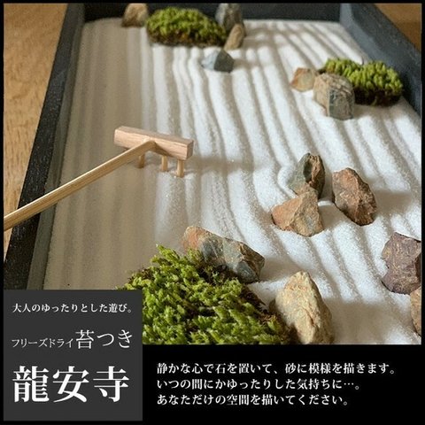 龍安寺をよりリアルに再現できる！ フリーズドライ苔（スナゴケ）付【枯山水キット＜龍安寺＞フリーズ