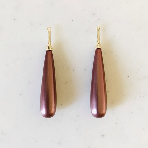 Pearly Dark Red Long Drop Pendant Tops