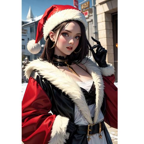 スマホ壁紙　クリスマス　女性サンタクロース