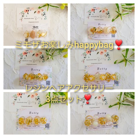 【福袋】ミモザお楽しみhappybag❣️ヘアアクセサリー3点セット