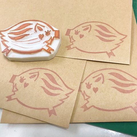 イノシシ消しゴムはんこ