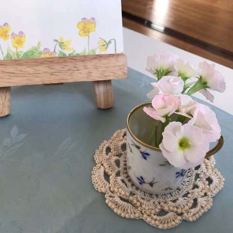 ビーズレース編み お花のコースター
