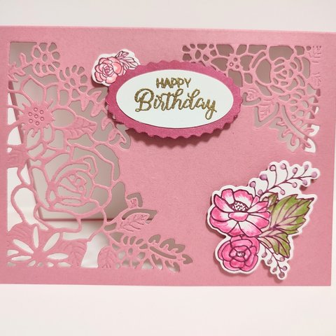 多目的カード　結婚祝い　誕生日　お礼　お見舞いカード　 stampinup  スタンピンアップ rosecraft