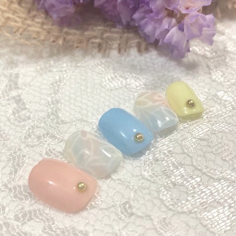 No.15 pastel flower nail