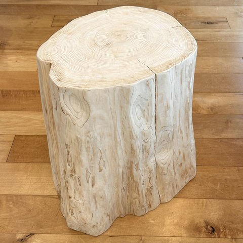 Hinoki Wood Stool 【Frill】No.323