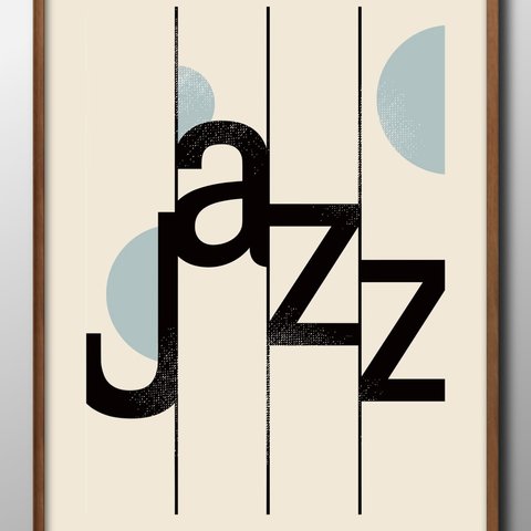 14395■アート　ポスター　絵画　A3『ジャズ　JAZZ』イラスト　インテリア　北欧