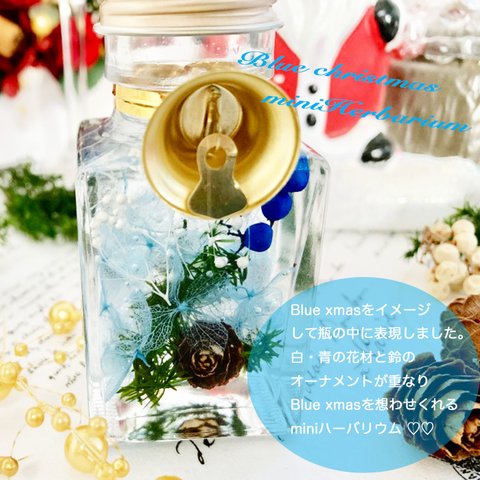 christmas ミニハーバリウム　Blue christmas color