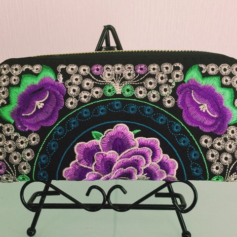 花柄刺繍財布