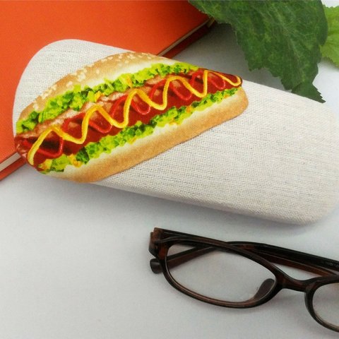 ホットドッグ🌭大好き眼鏡ケース（キャンバス地）