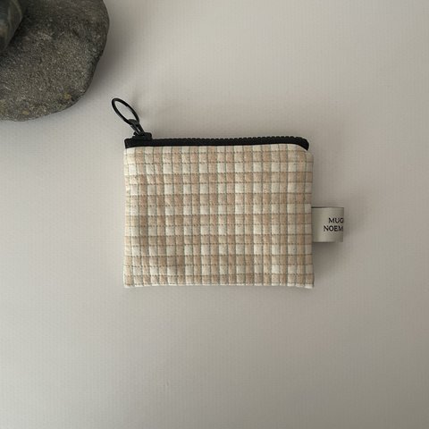 poitto10 ORGANIC COTTON STITCH POUCH アオ