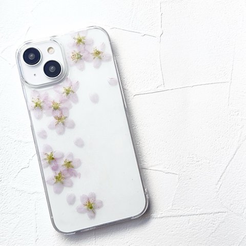 桜 押し花スマホケース 押し花iPhoneケース 押し花ケース