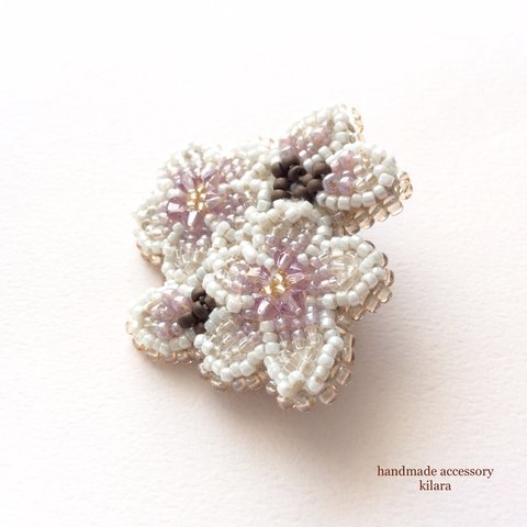 桜✧ビーズ刺繍ブローチsb