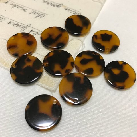 高品質 レオパード 柄 パーツ 穴あり   18mm