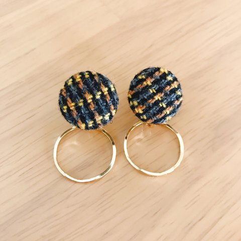 tweed earring（yellow）