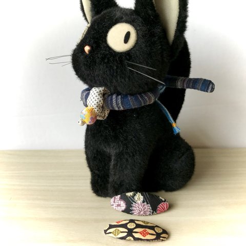 浮世絵猫の江戸首輪セット(男の子)【四季・縞紬】