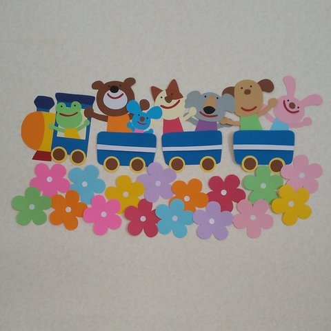 壁面飾り  動物列車