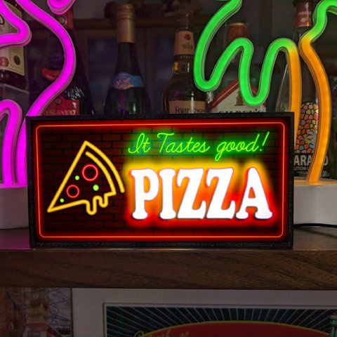 PIZZA ピザ イタリアン イタリア料理 パスタ パン 店舗 キッチンカー ミニチュア ランプ 照明 看板 置物 雑貨 ライトBOX 電飾看板 電光看板