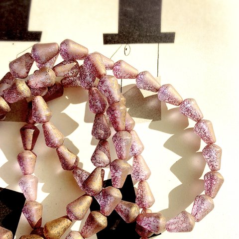 【6コセット】JIRI＊IVANA #czech beads#チェコビーズpear 6✖️5㎜　luster day dream(light purple)