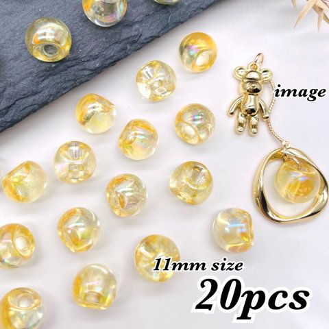 【特価品 11ｍｍ size】オリジナル♪手染め鈴丸ビーズ【20pcs】【brsr7824acrc】オーロラ加工鈴丸ビーズ