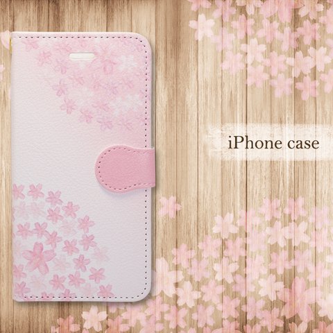 手帳型 iPhone ケース ☆ 桜咲く【受注生産】