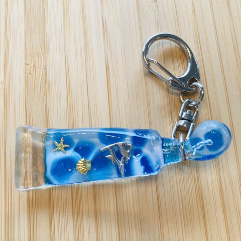 海 絵の具 キーホルダー ツノダシ 熱帯魚