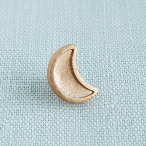 (3個) 12mm フランス製 金色の月のボタン ＊ 夜空、ゴールド