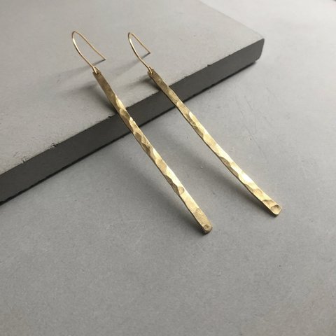 「特集掲載」brass pierce koeda /真鍮/ピアス/槌目/ハンドメイド