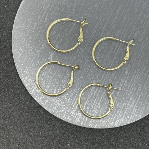 【4pcs】シンプル フープ ゴールド ステンレスピアス