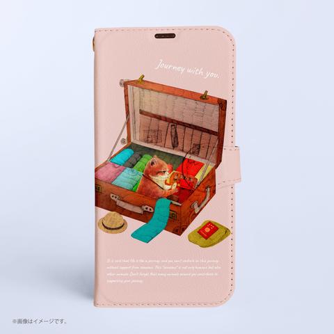 「Journey with you 一緒にいく気のネコ」Original手帳型iPhoneケース