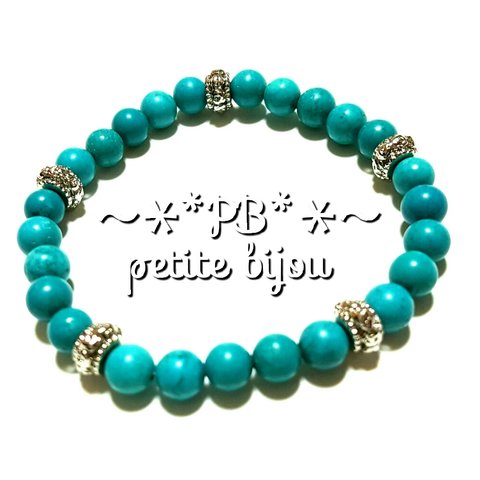 turquoise rondelles bracelet　ターコイズ　ブレスレット