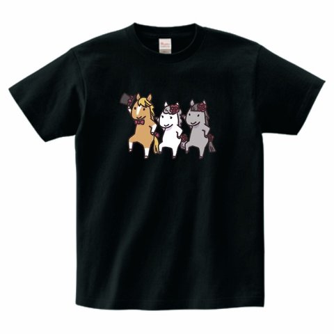 お馬の黒Tシャツ ダンス（L）