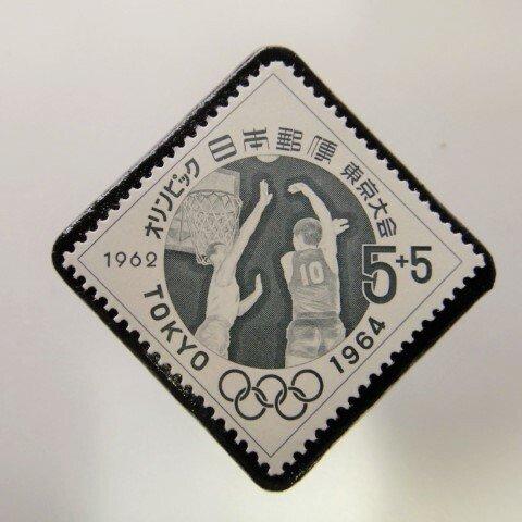 日本　東京オリンピック切手ブローチ 3722 