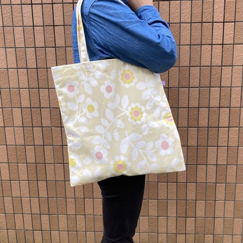 四角い大きめトートバッグ♡ハンドメイド♡春♡花