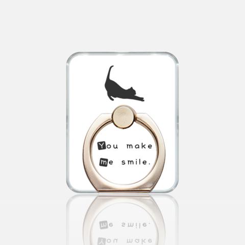 伸びをする猫のスマホリング