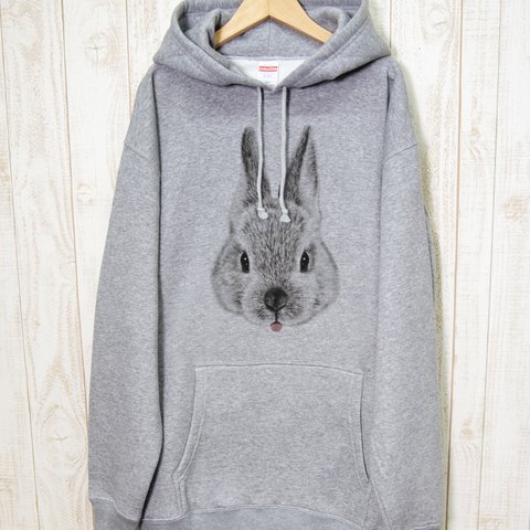 ronronRABIT BIG HOODIE　Beh（ヘザーグレー） / R032-PB-GR