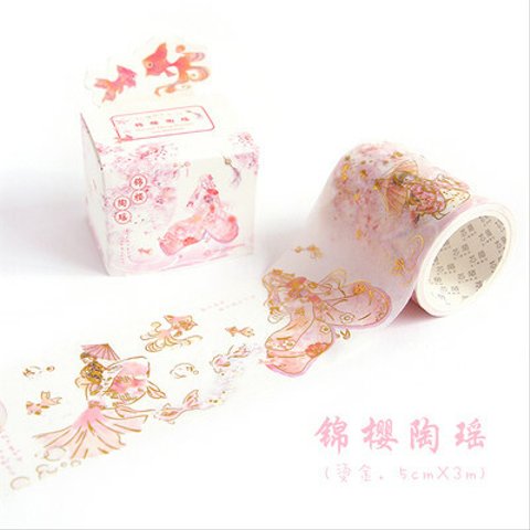 SALE!🌸桜色　和風美少女のマスキングテープ　和紙  JYTY