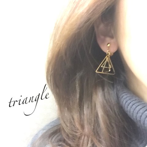 ✳︎☆triangle     〜さんかく〜 イヤリング ピアス  ノンホール トライアングル